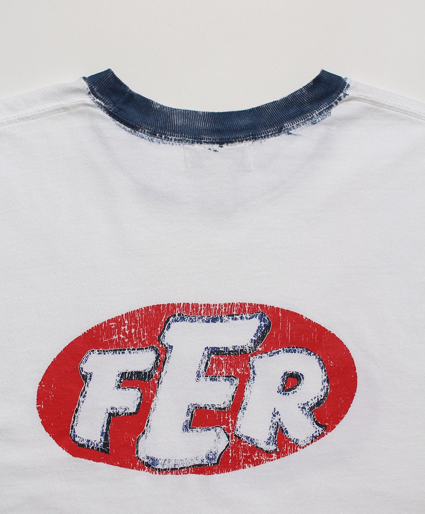 FER Motorsport Trim Tee White×Navy/ホワイト×ネイビー L(MEN)