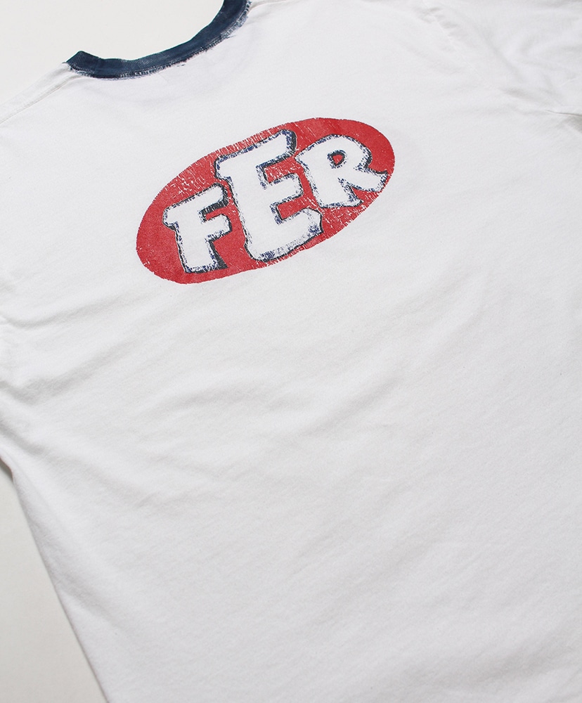 FER Motorsport Trim Tee White×Navy/ホワイト×ネイビー L(MEN)