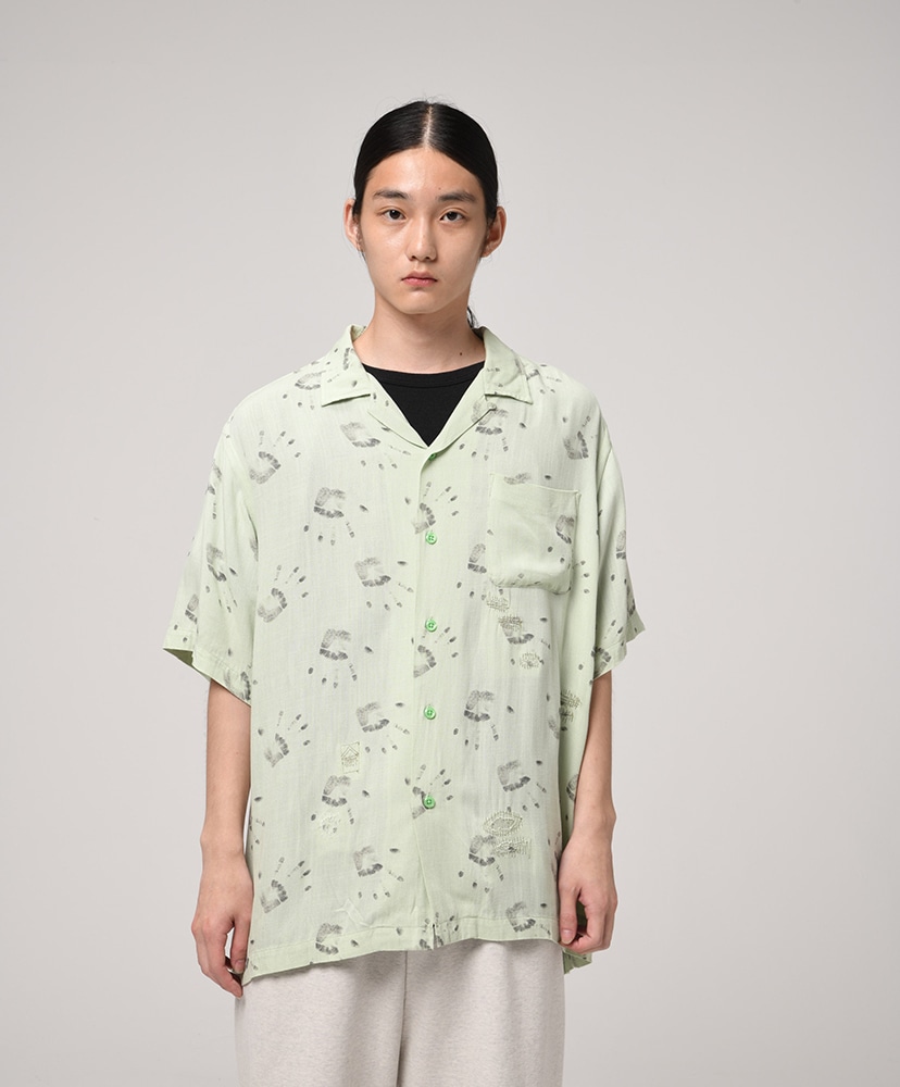 Handprint SS Shirt Aged L.Green/ライトグリーン L(MEN)