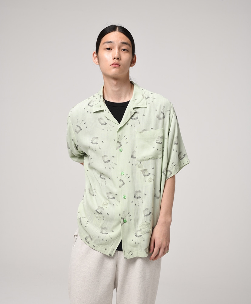 Handprint SS Shirt Aged(L(MEN) L.Green/ライトグリーン): BOW WOW