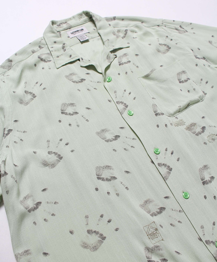 Handprint SS Shirt Aged(L(MEN) L.Green/ライトグリーン): BOW WOW