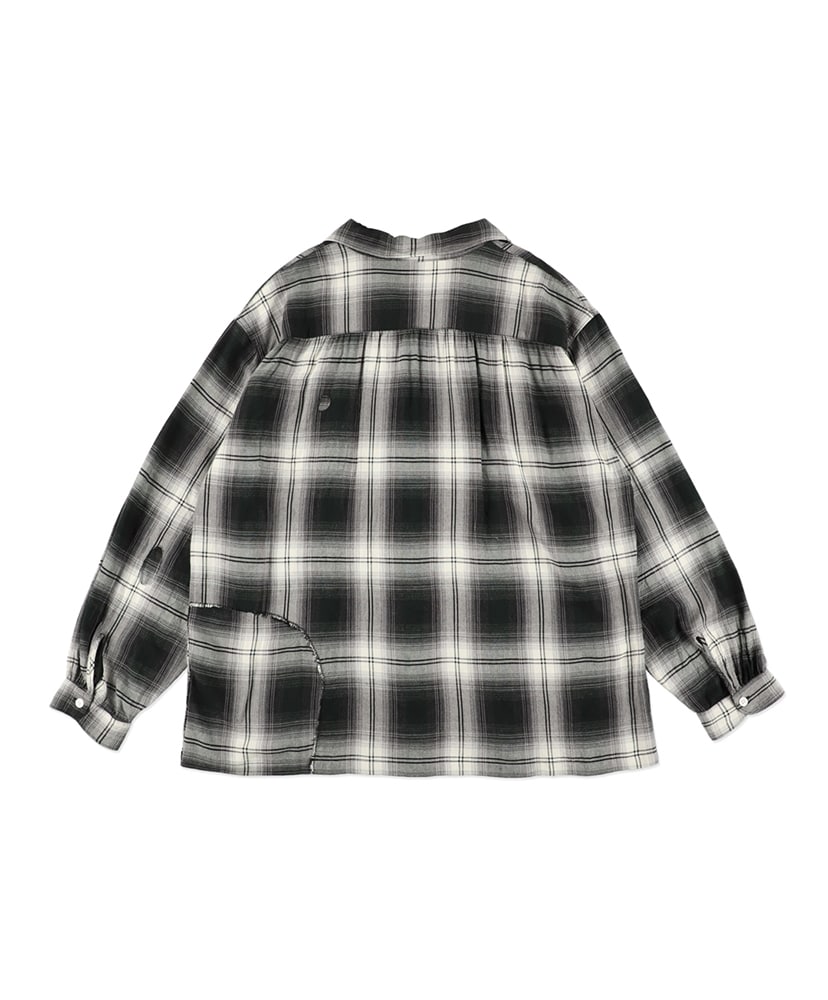 Remade Rayon Plaid Shirt Aged D.Green×White/ダークグリーン×ホワイト L(MEN)