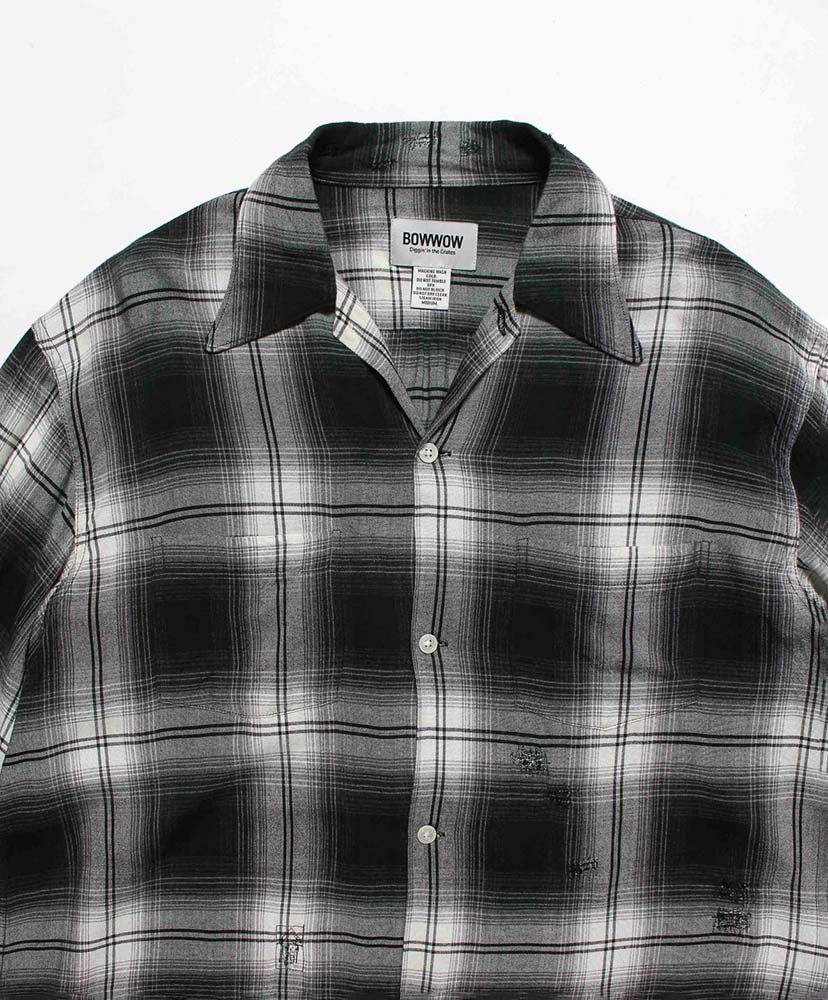 Remade Rayon Plaid Shirt Aged D.Green×White/ダークグリーン×ホワイト L(MEN)