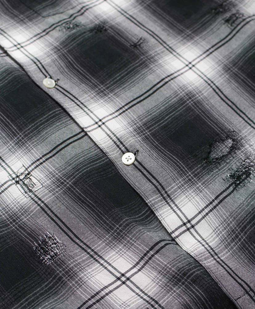 Remade Rayon Plaid Shirt Aged D.Green×White/ダークグリーン×ホワイト L(MEN)