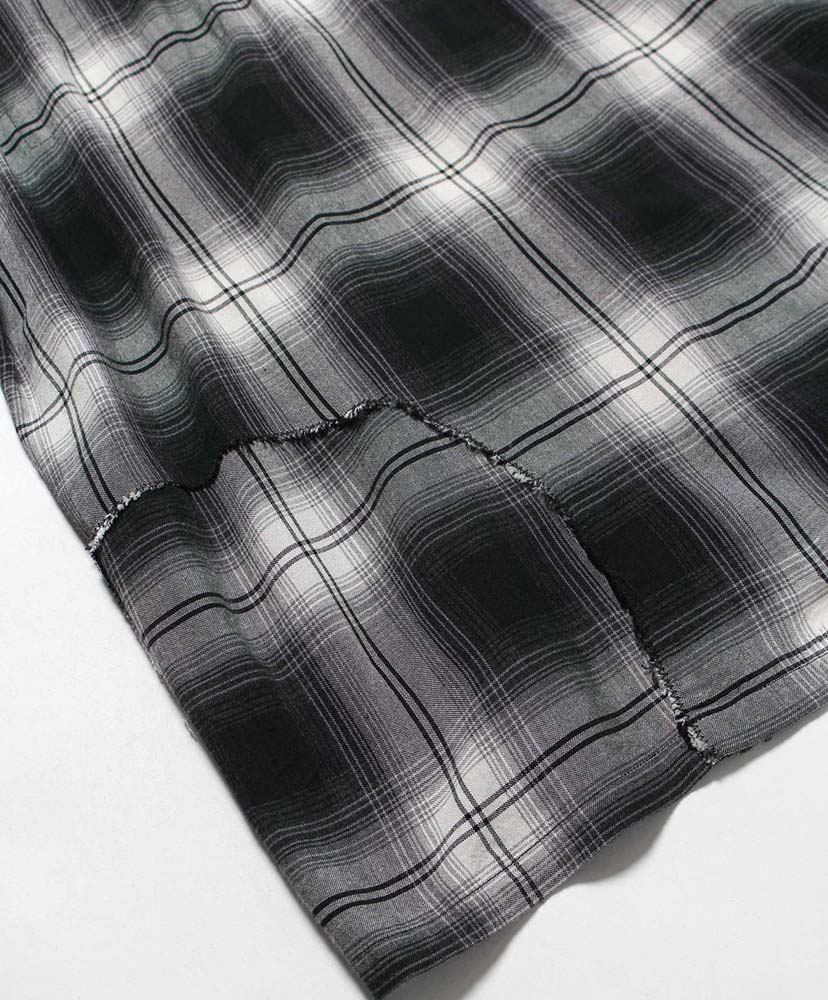 Remade Rayon Plaid Shirt Aged D.Green×White/ダークグリーン×ホワイト L(MEN)