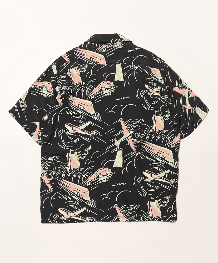 Hawaiian Shirt Transportation Black/ブラック L(MEN)