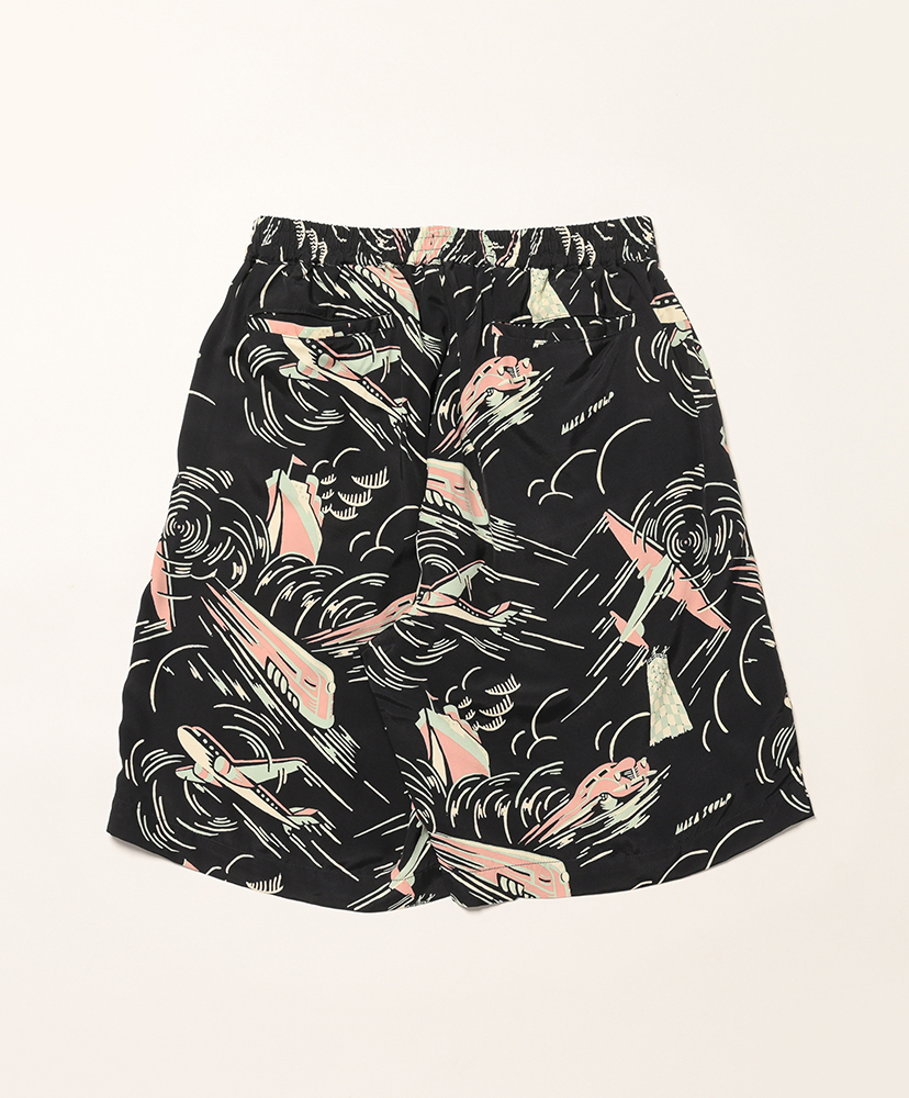 Rayon Shorts Transportation Black/ブラック L(MEN)