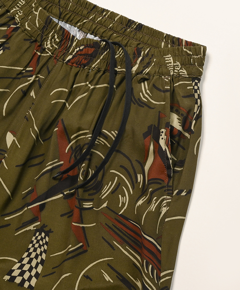 Rayon Shorts Transportation Olive/オリーブ L(MEN)
