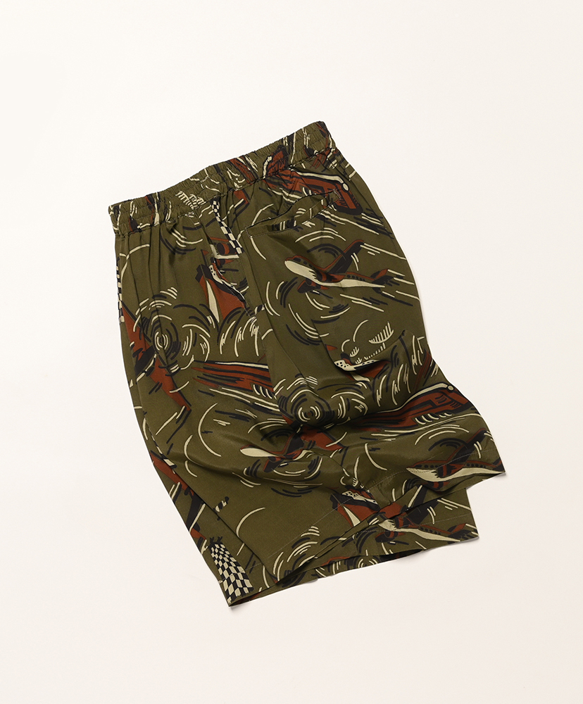 Rayon Shorts Transportation Olive/オリーブ L(MEN)