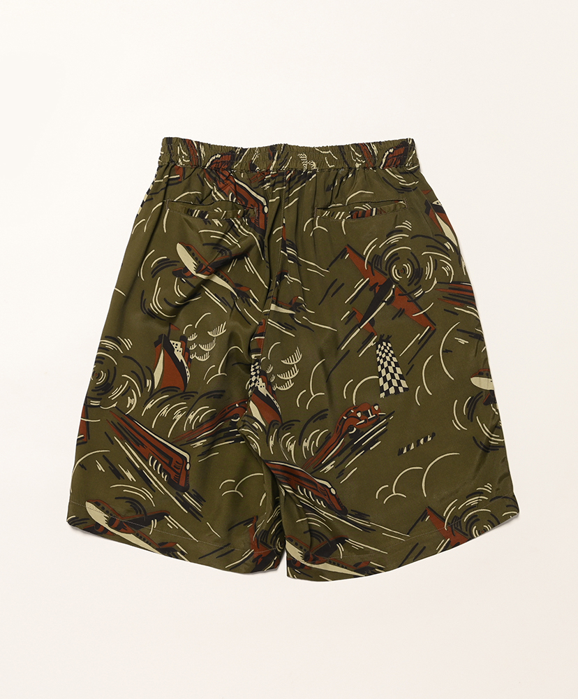 Rayon Shorts Transportation Olive/オリーブ L(MEN)