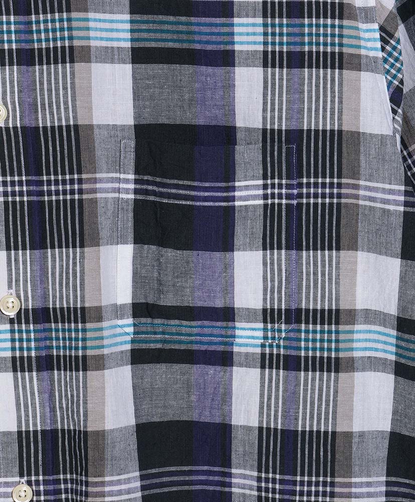 Cotton Madras Check Shirt Blue /ブルー 2(MEN)