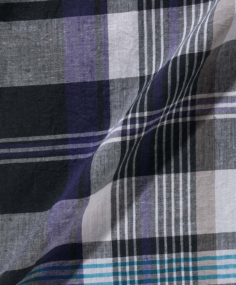 Cotton Madras Check Shirt Blue /ブルー 2(MEN)
