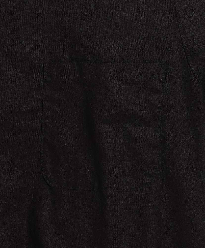 Cotton Linen Open Collar Shirt Black/ブラック 3(MEN)