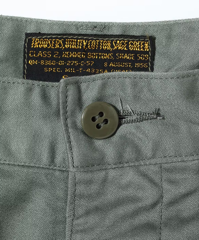 Trousers, Utility, Cotton Sage Green Sage Green/セージグリーン 32(MEN)