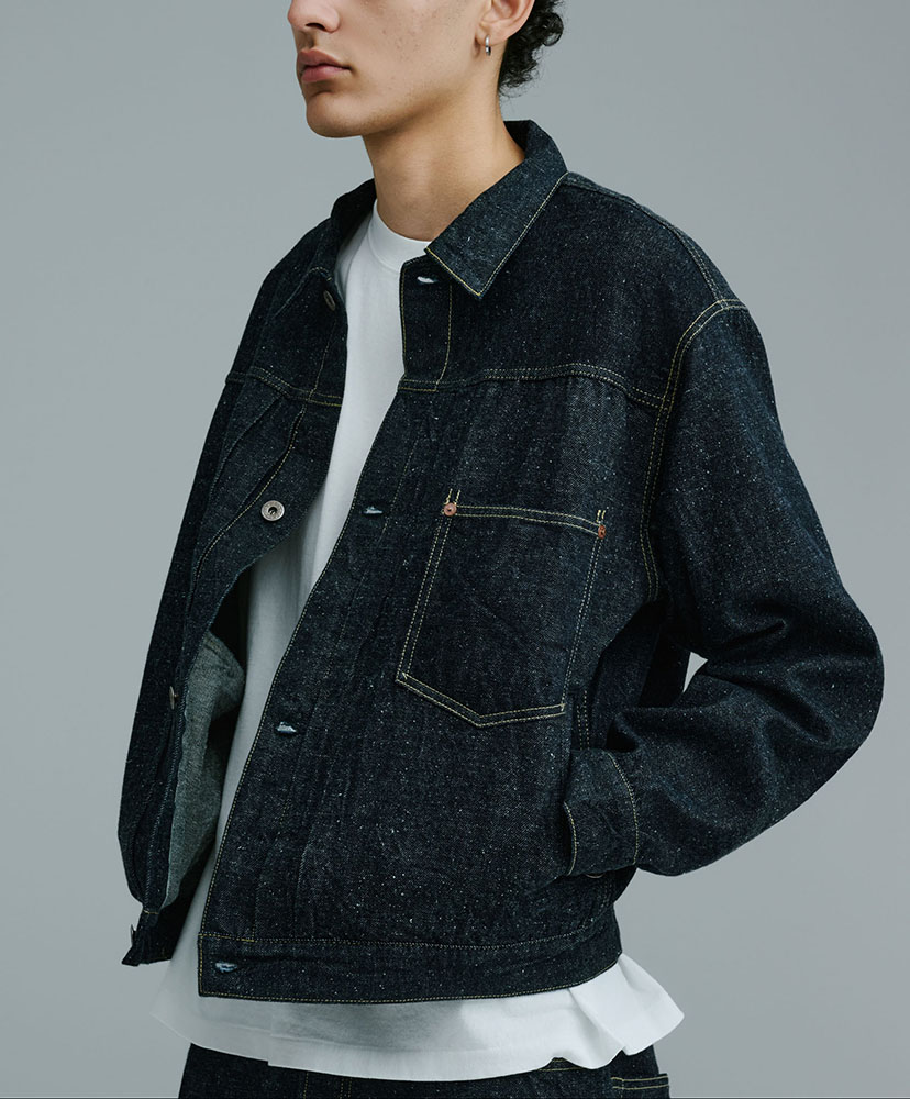 Recycled Waste Suvin Cotton Yarn 11.5oz. Denim Blouse WWⅡ Model N.Navy/N.ネイビー L(MEN)