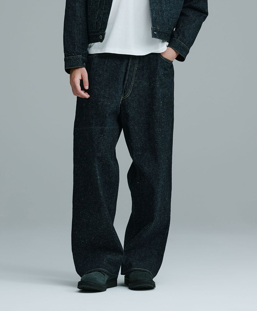 Recycled Waste Suvin Cotton Yarn 11.5oz. Denim 5Pocket Wide Pants WWⅡ Model N.Navy/N.ネイビー L(MEN)