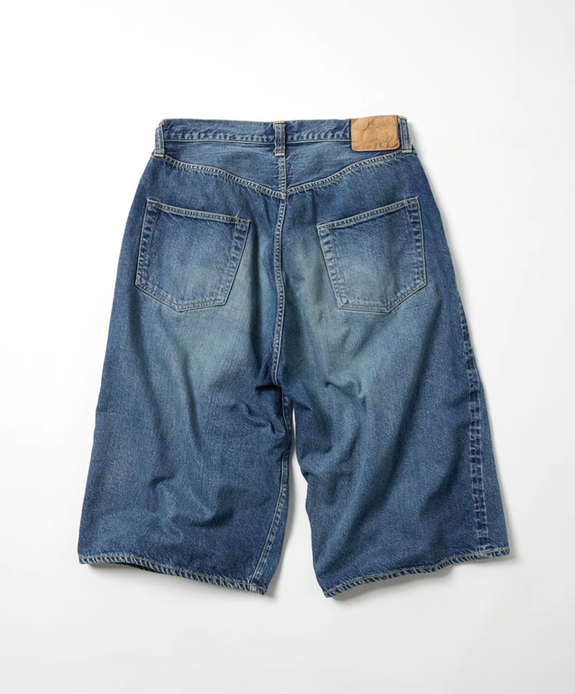 Denim 5pocket Wide Shorts Vintage Washed Navy/ネイビー L(MEN)