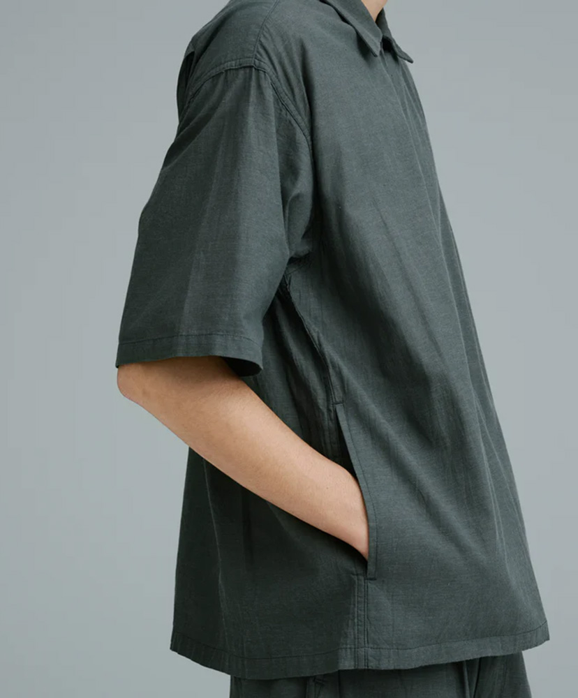 Vat Dye Chambray Zip Shirt Gray/グレー M(MEN)