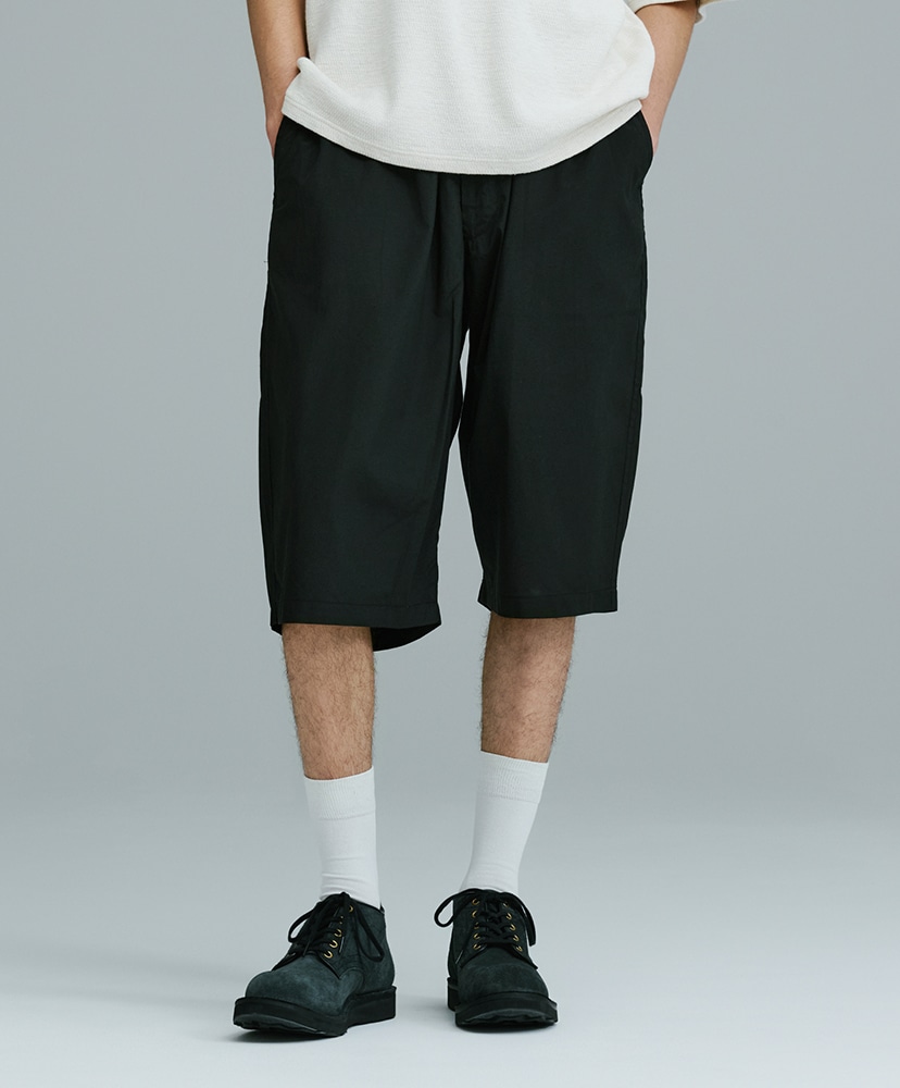 Silk Nep Weather Cloth Easy Wide Shorts A.Black/エーブラック L(MEN)