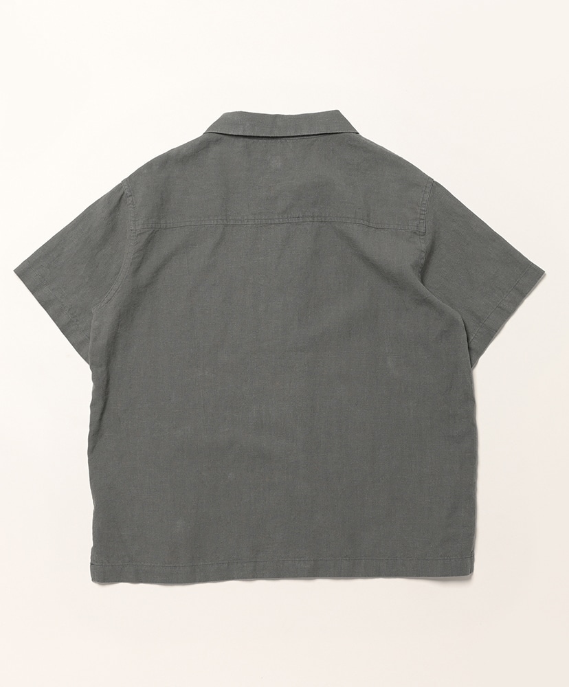 Linen Open Collar Shirt Dark Khaki/ダークカーキ 1(MEN)