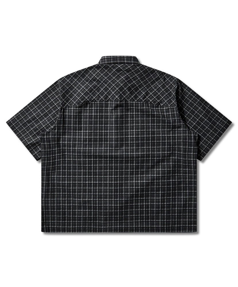 Aair Floweave Printed Check Short Sleeve Shirt Grey/グレー L(MEN)