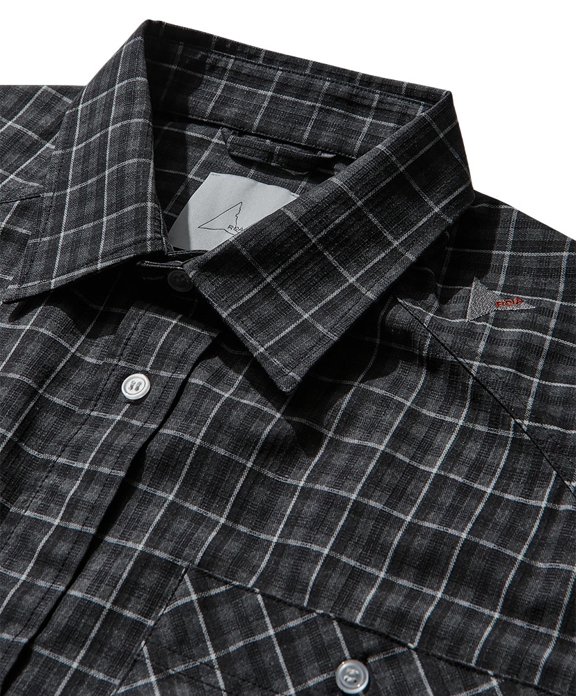 Aair Floweave Printed Check Short Sleeve Shirt Grey/グレー L(MEN)
