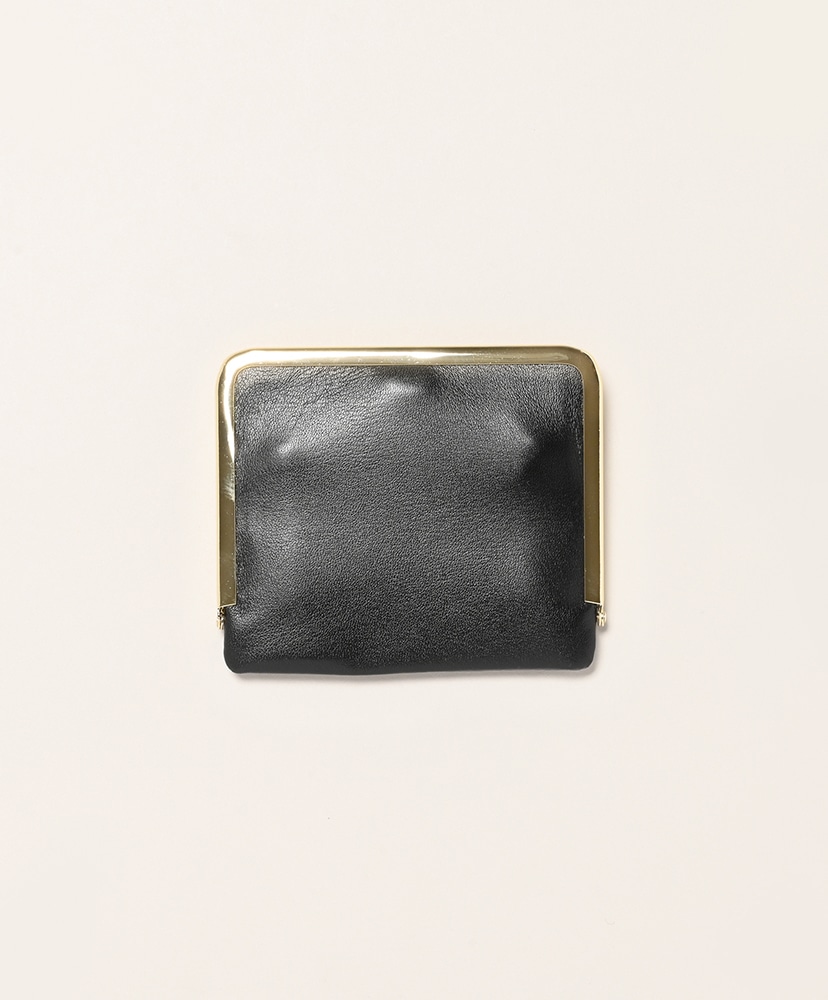 Framed Leather Half Wallet Black×Gold/ブラック×ゴールド FREE