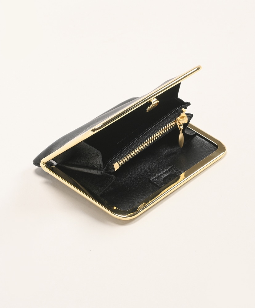 Framed Leather Half Wallet Black×Gold/ブラック×ゴールド FREE
