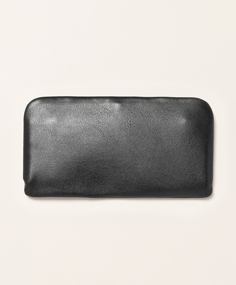Framed Leather Long Wallet Black×Silver/ブラック×シルバー FREE