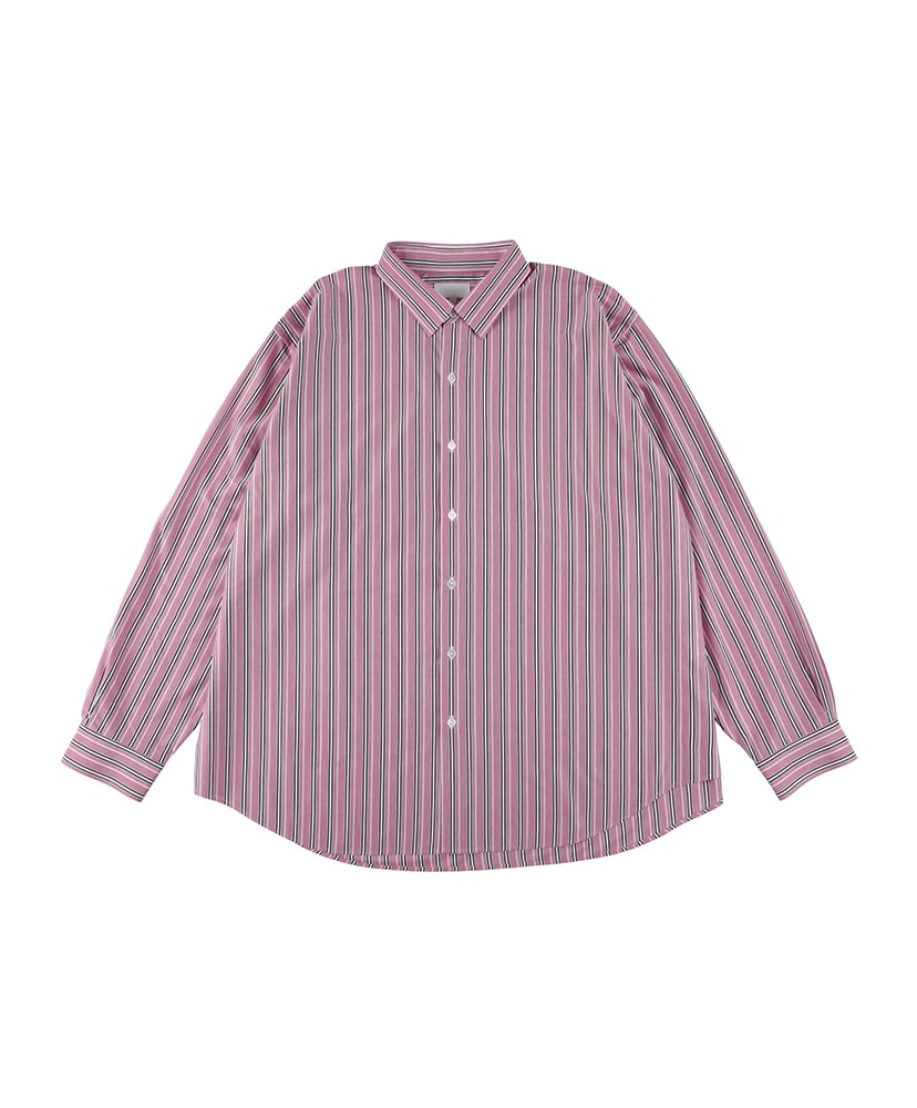 46G Stripe Atmosphere Shirt Pink Black/ピンクブラック L(MEN)