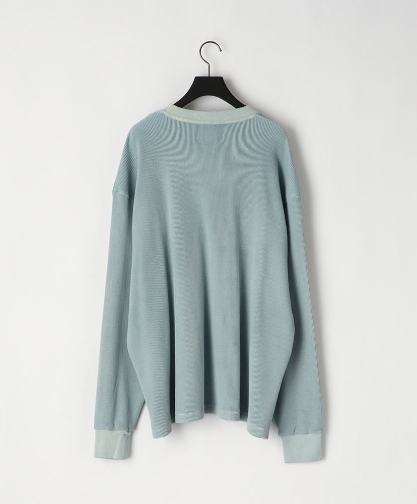 18G Garment Dye Waffle Blue Grey Pigment/ブルーグレーピグメント L(MEN)