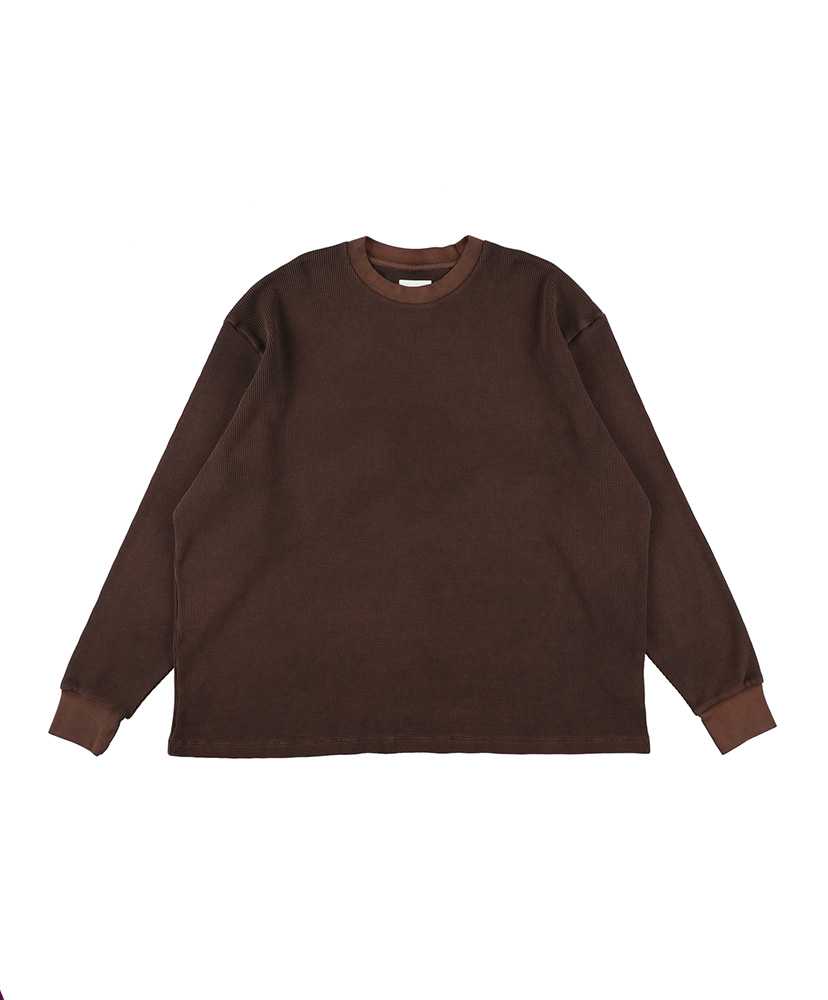 18G Garment Dye Waffle Brown Pigment/ブラウンピグメント L(MEN)