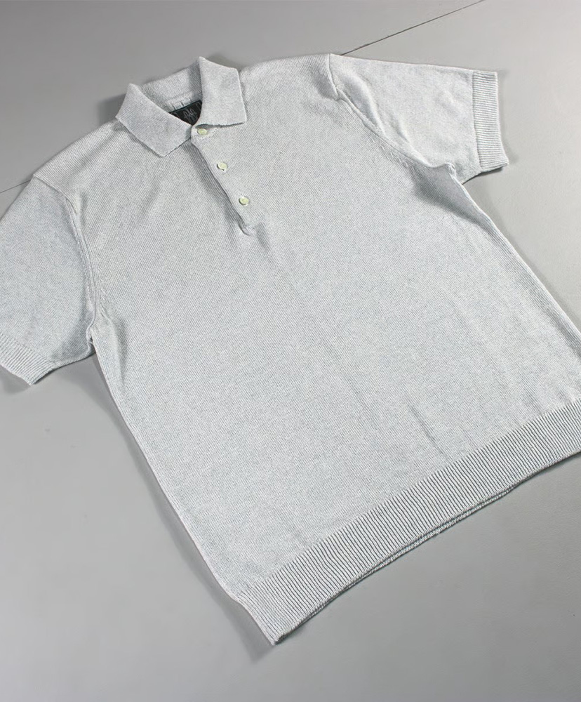 リネンニットポロ アイス L(MEN)