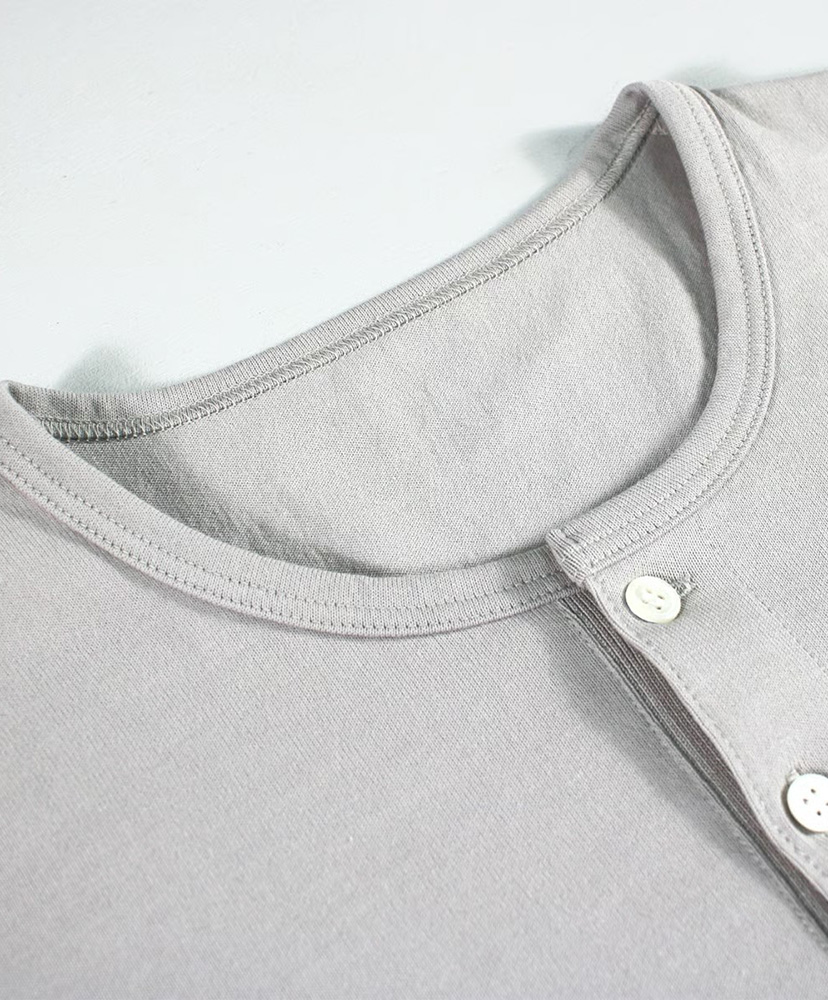 スーピマ超長綿強撚ヘンリーネック長袖Ｔシャツ Gray/グレー 2L(MEN)
