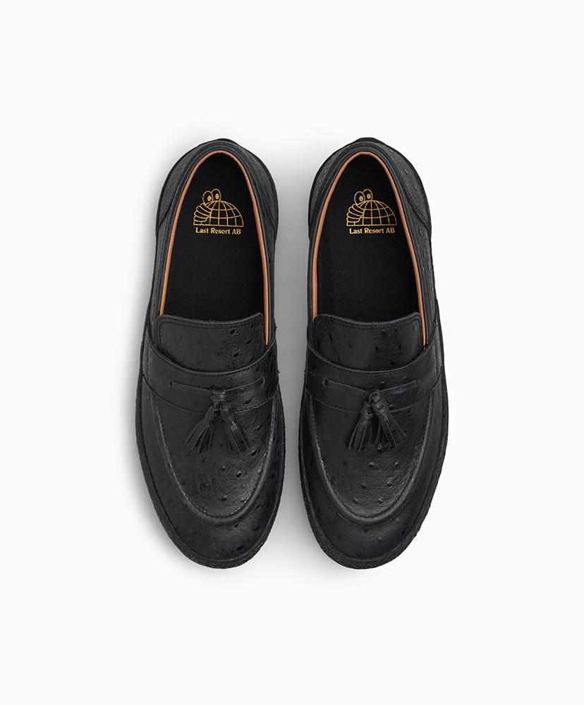 VM005-Loafer Ostrich Black×Black/オーストリッチブラック×ブラック 26.5cm