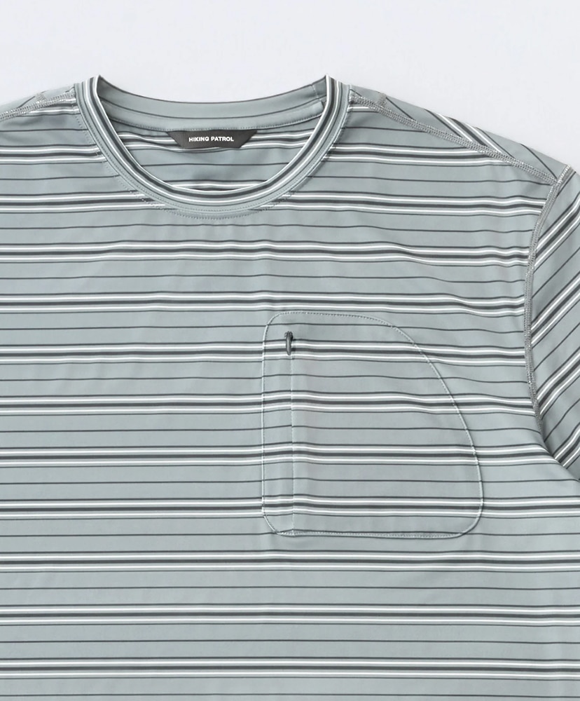 Striped Short Sleeve T-Shirt Khaki Green Mixed/カーキグリーンミックス L(MEN)