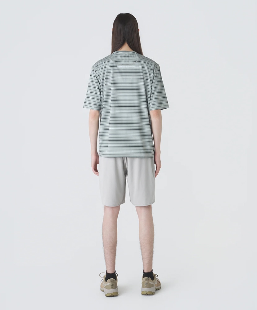 Striped Short Sleeve T-Shirt Khaki Green Mixed/カーキグリーンミックス L(MEN)