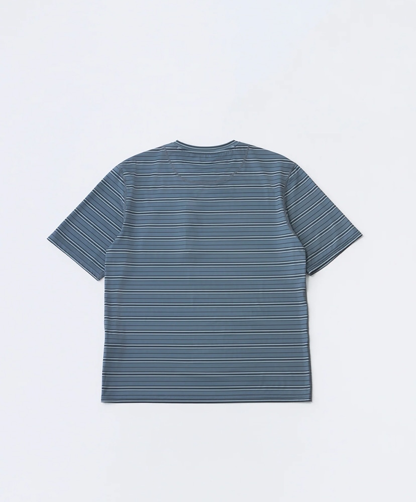 Striped Short Sleeve T-Shirt Navy Mixed/ネイビーミックス L(MEN)