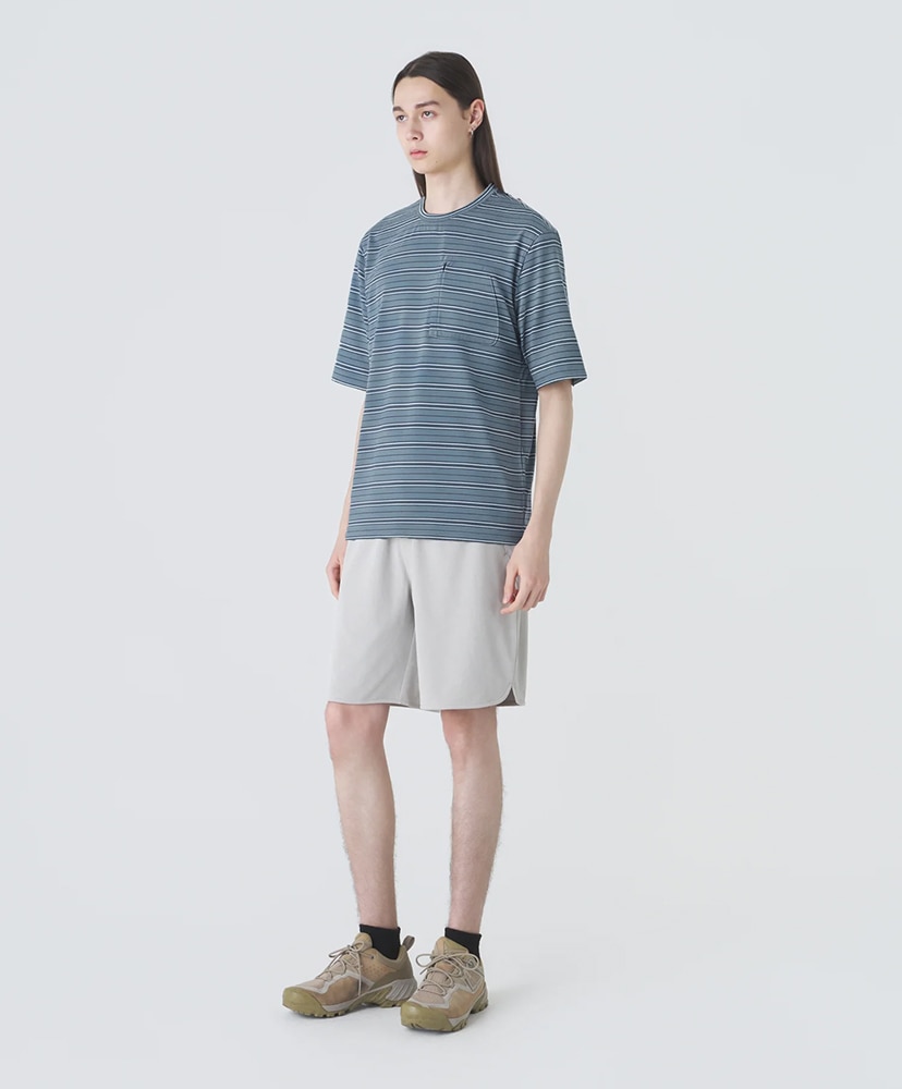 Striped Short Sleeve T-Shirt Navy Mixed/ネイビーミックス L(MEN)