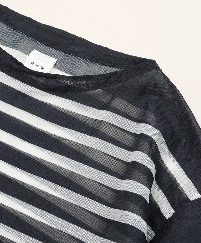 Mesh Basque Shirt Blue White/アオシロ 2(MEN)