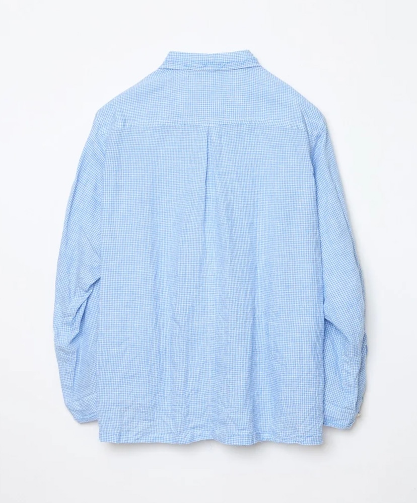 Rough Cut Shirt Pale Blue Gingham/ペールブルーギンガム L(MEN)