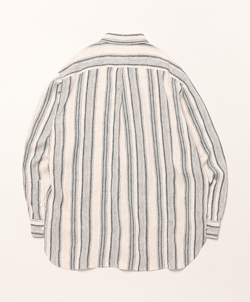 Linen Tweed Grandpa Shirt Stripe/ストライプ 2(MEN)