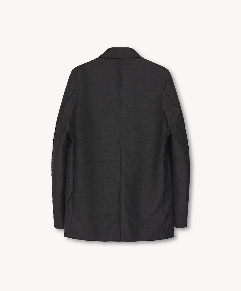 Luca Deconstructed Tailored Jacket in Wool & Linen Brown/ブラウン M(MEN)