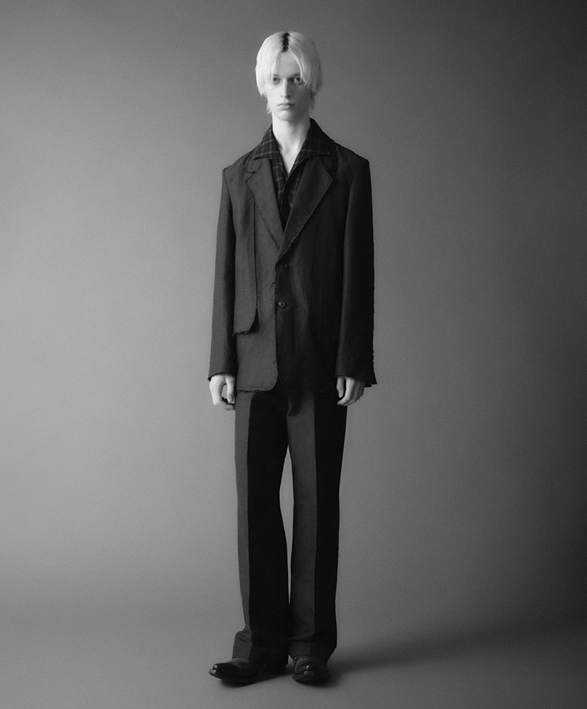 Luca Deconstructed Tailored Jacket in Wool & Linen Brown/ブラウン M(MEN)