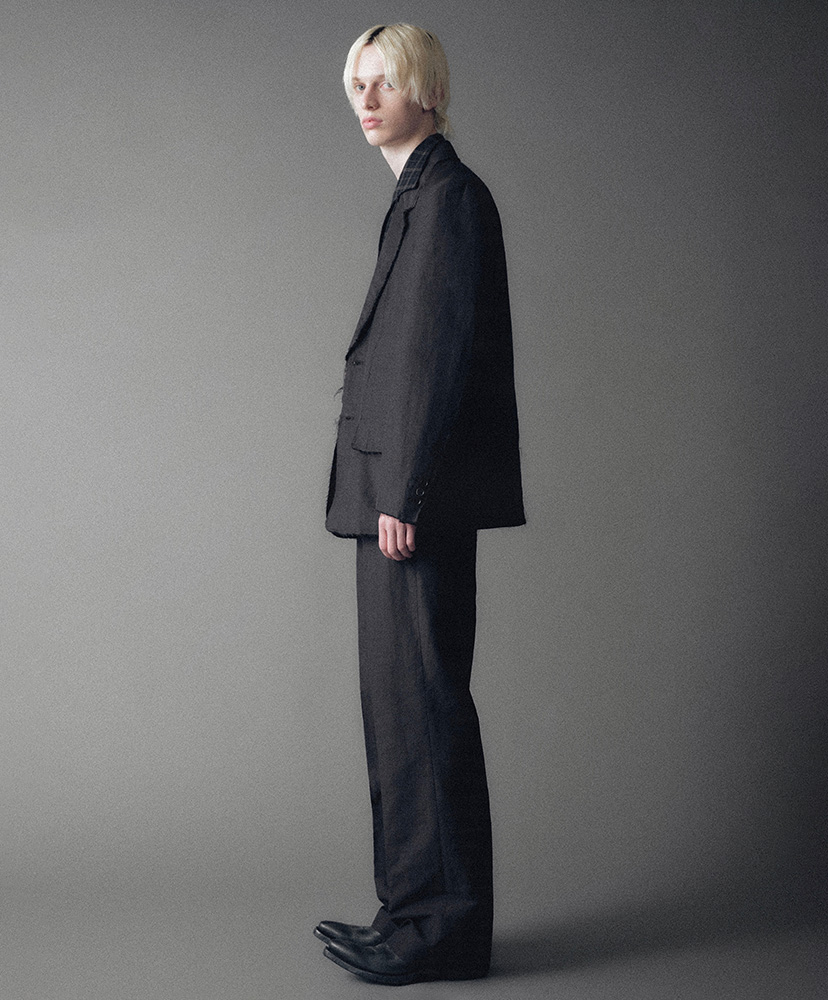 Luca Deconstructed Tailored Jacket in Wool & Linen Brown/ブラウン M(MEN)