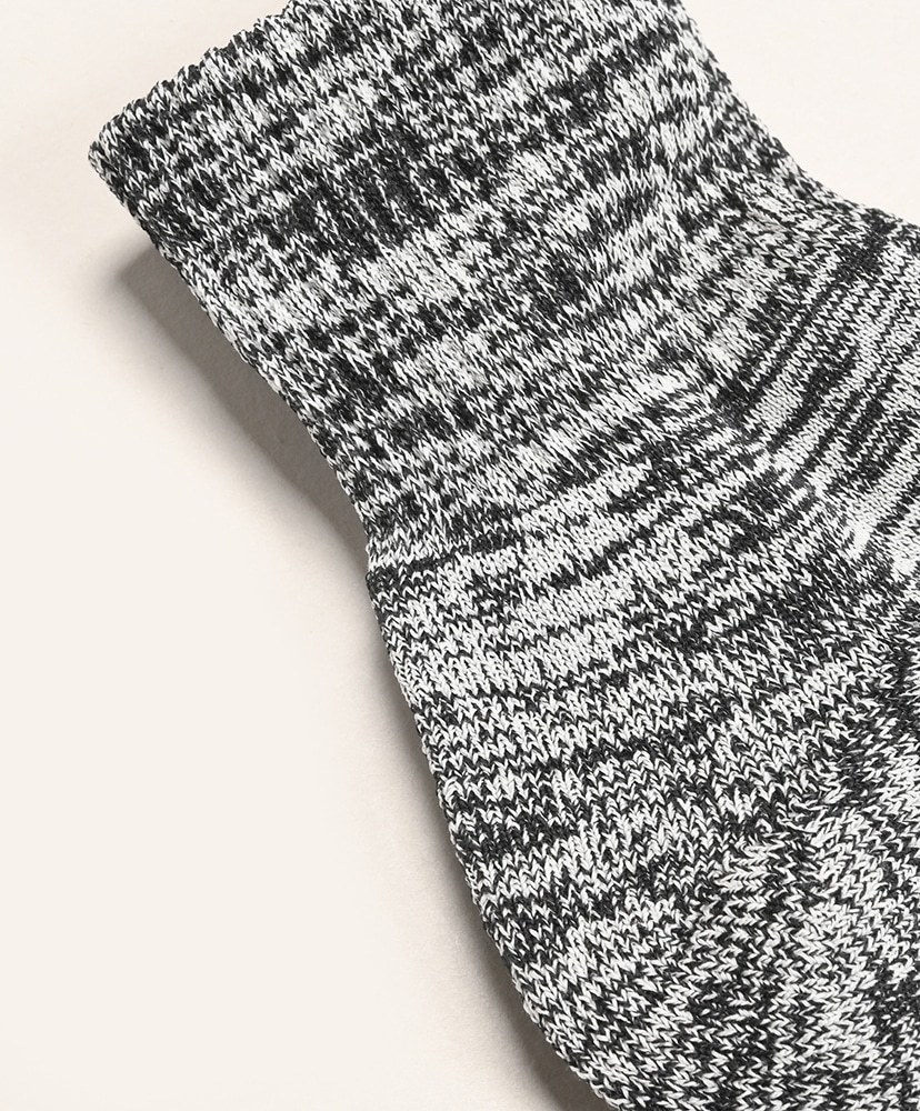 fukusuke by LOFTMAN 和紙混ドライリブショート丈ソックス モクチャコール 25-27cm