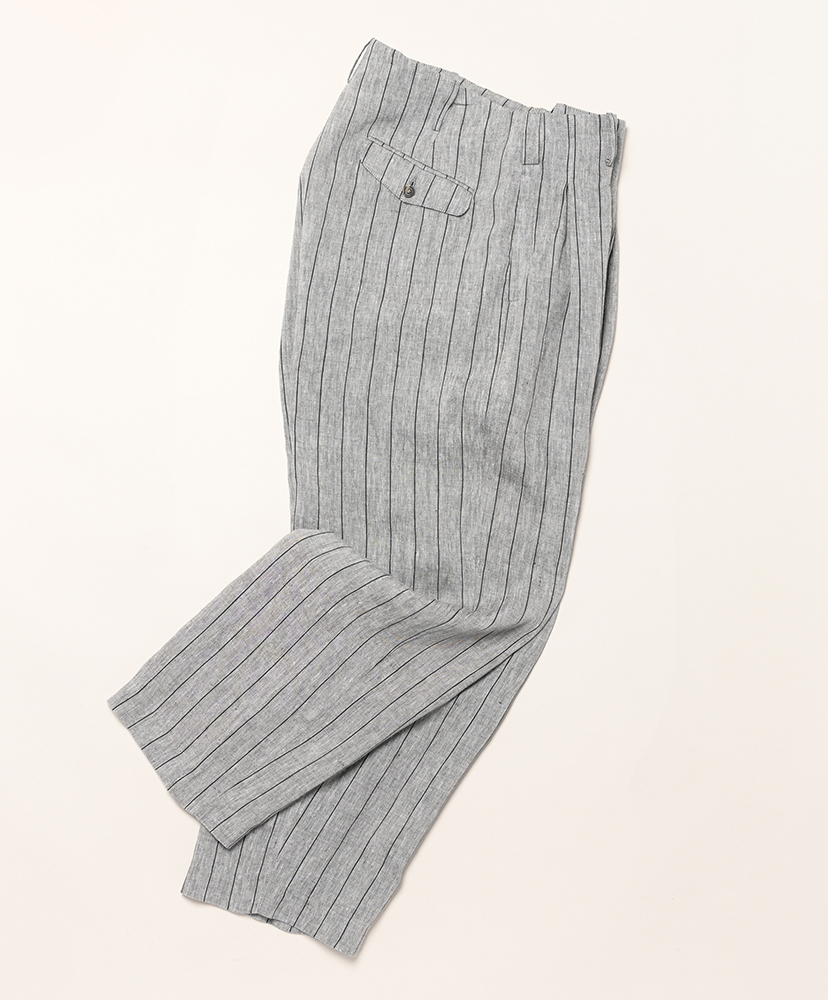 Lavelle Inverted Pleat Trousers Gray×Black Stripe/グレー×ブラックストライプ L(WOMEN)