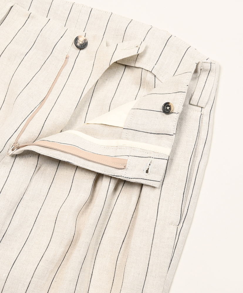Lavelle Inverted Pleat Trousers Natural×Black Stripe/ナチュラル×ブラックストライプ L(WOMEN)