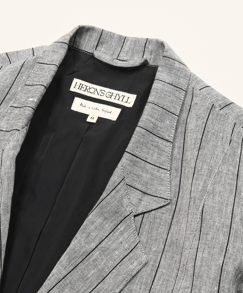Rico Notch Lapel Blouson Gray×Black Stripe/グレー×ブラックストライプ L(WOMEN)