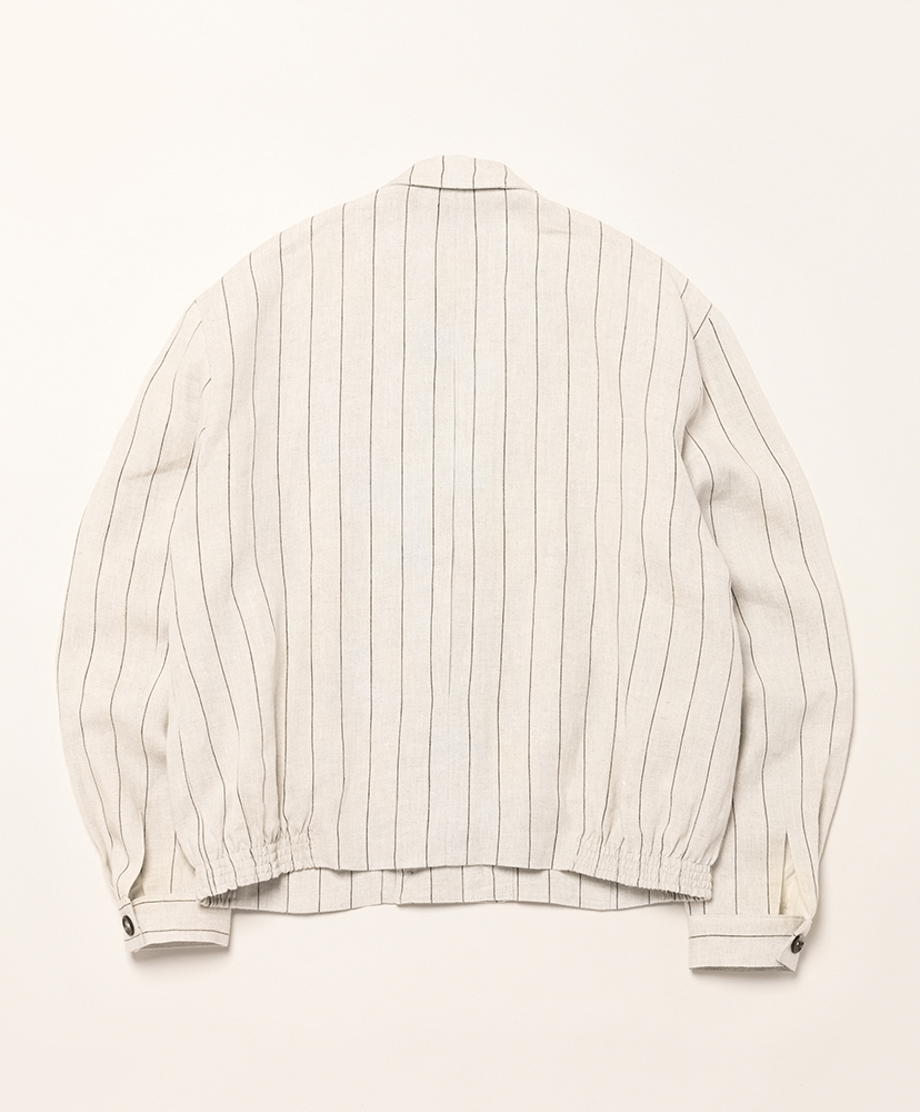 Rico Notch Lapel Blouson Natural×Black Stripe/ナチュラル×ブラックストライプ L(WOMEN)